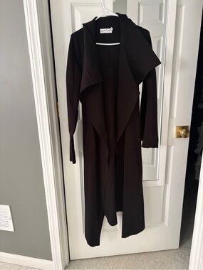 Petal & Pup Black Long Sleeve Drape Front Coat